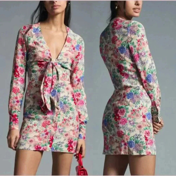 NWT Favorite Daughter The Barely Holding It Together Pink Floral Mini Dress 10 - Picture 9 of 12
